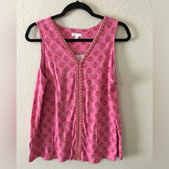 J. Jill Tops - J. Jill Pink Patterned Sleeveless Blouse Petite Large